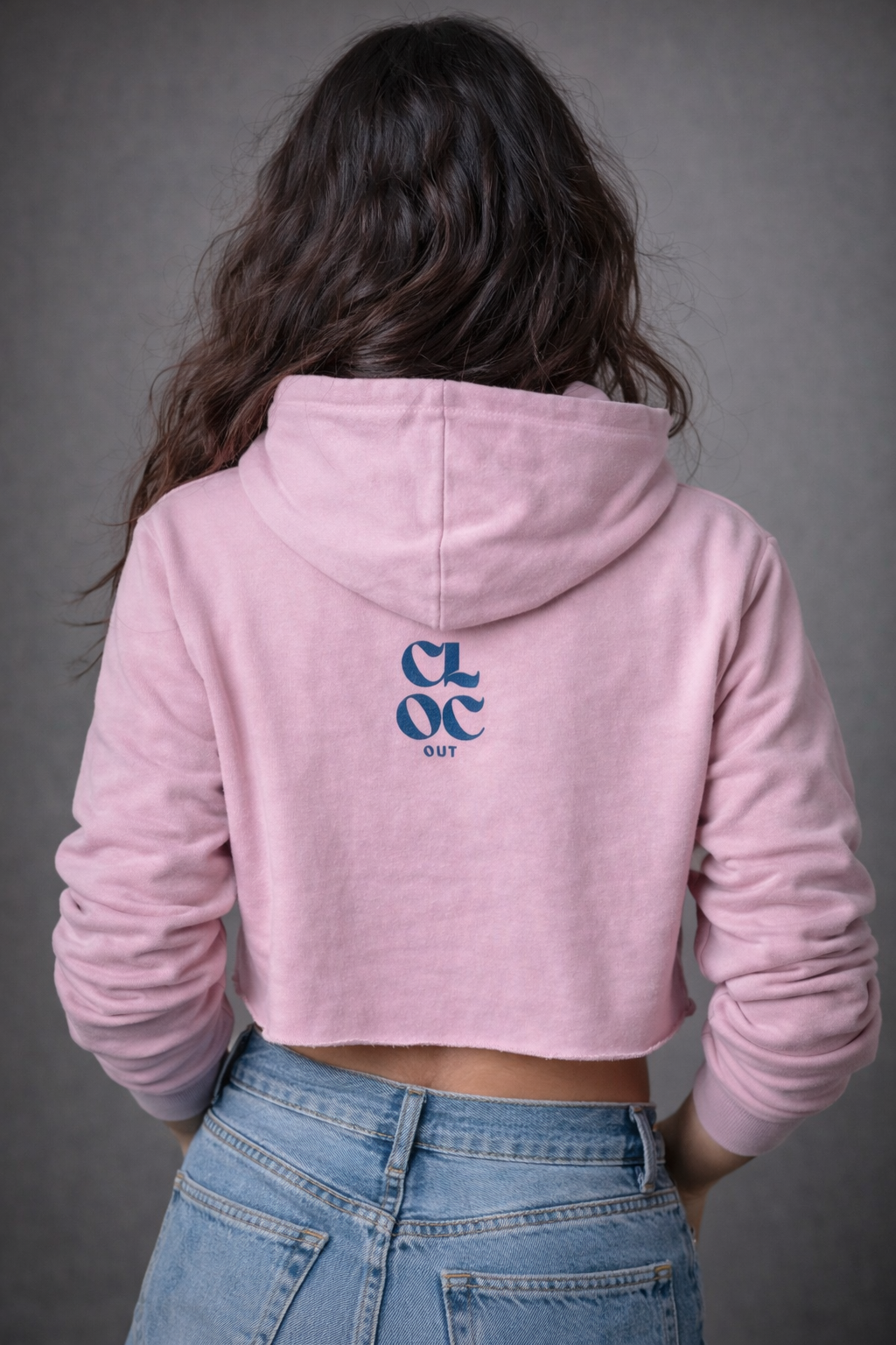 Cloc Out Chat GPT Women’s Crop Hoodie – Pink